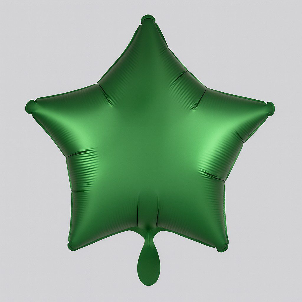 stern folienballon gruen matt 43cm dekoration ballonwerk
