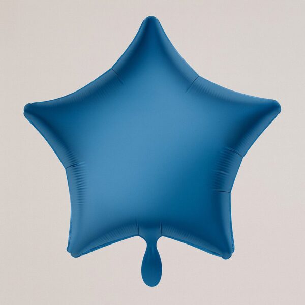 stern folienballon hellblau glaenzend 43cm dekoration ballonwerk