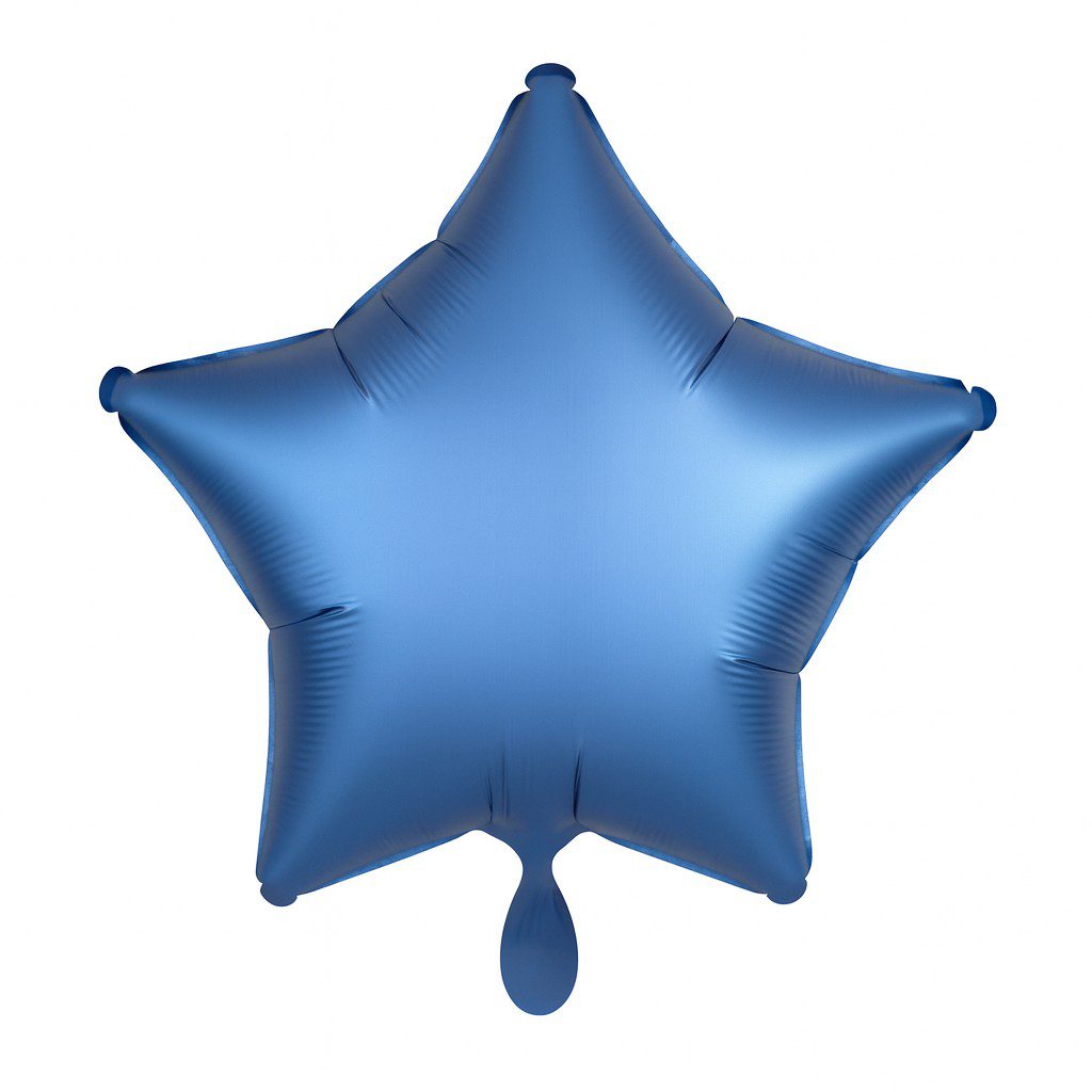 stern folienballon hellblau matt 43cm dekoration ballonwerk