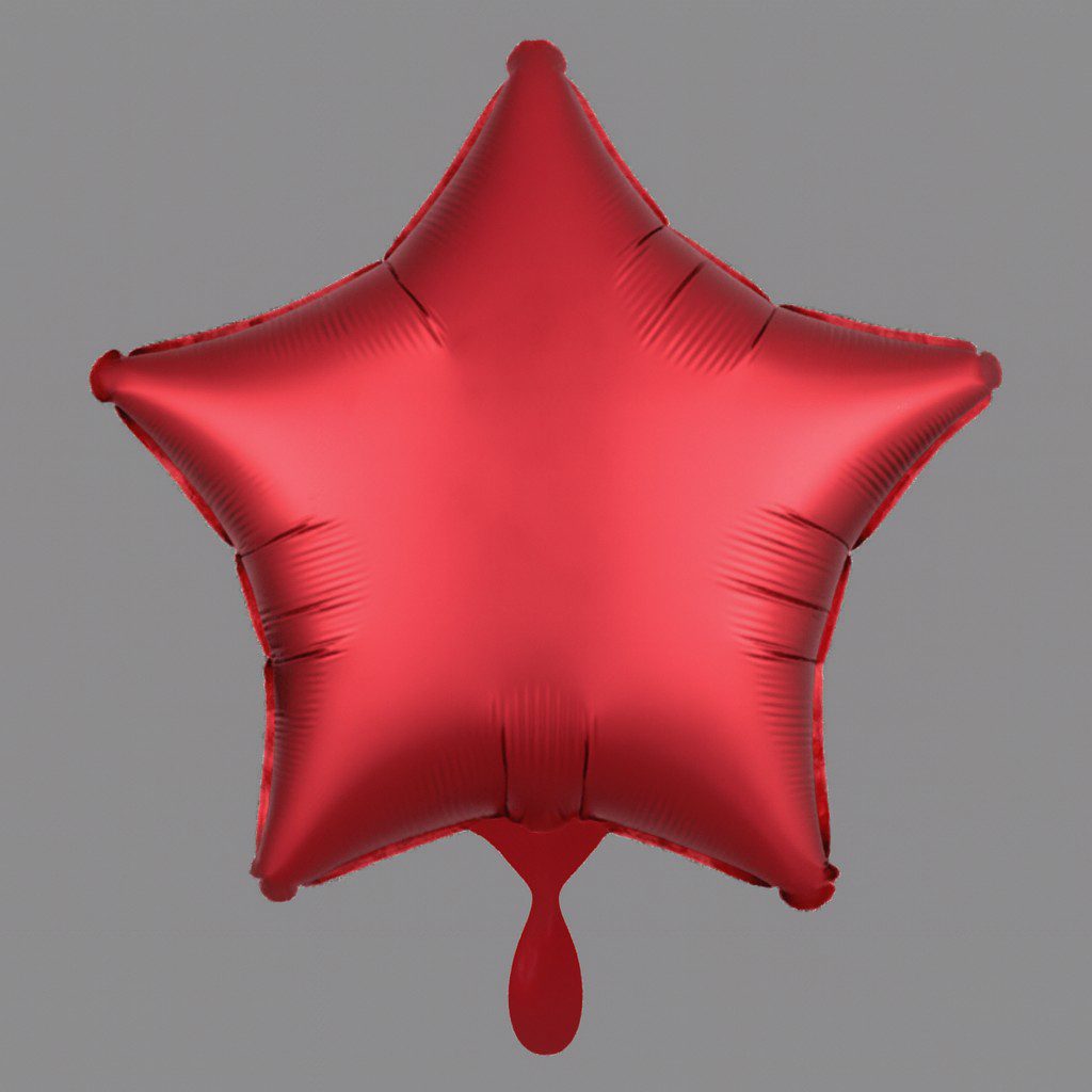 stern folienballon rot matt 43cm dekoration ballonwerk