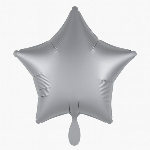 stern folienballon silber matt 43cm dekoration ballonwerk