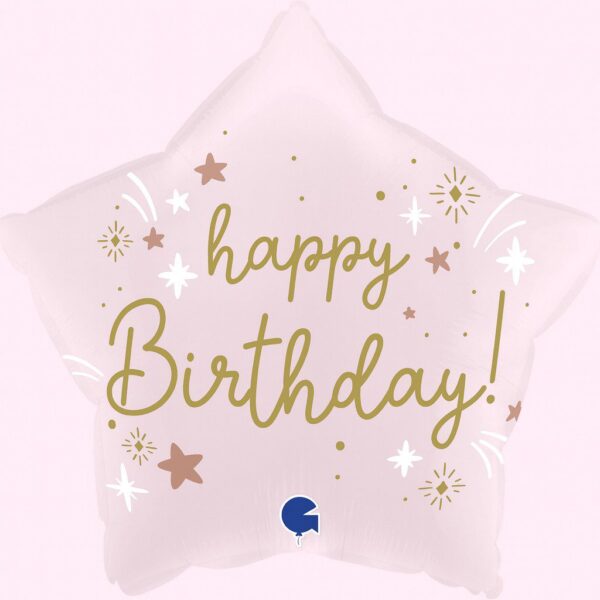 stern rosa happy birthday 46cm geburtstagsdeko partydekoration ballonwerk