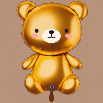 teddy baer 74cm goldener folienballon ballonwerk