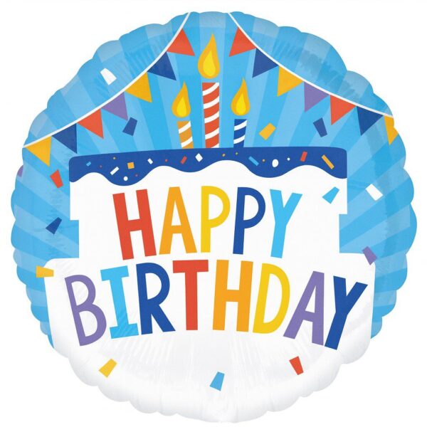 torte mit kerzen happy birthday 43cm bunte partydeko geburtstag ballonwerk 2