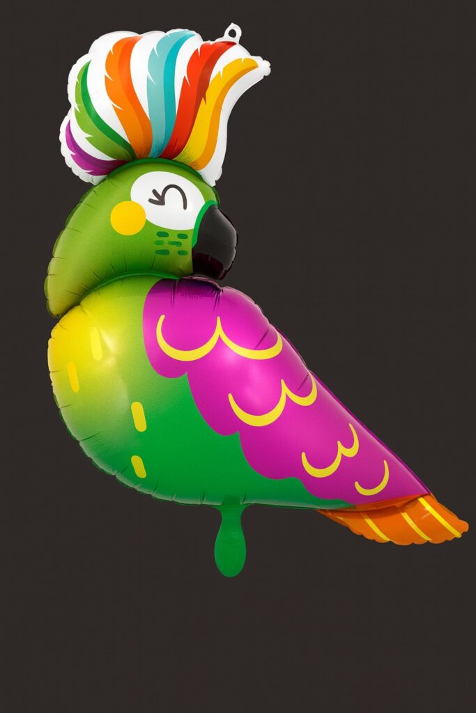 tropischer papagei ballon 76cm exotische partydeko feierhighlight