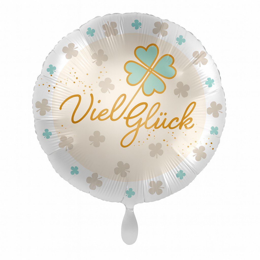 viel glueck mit kleeblatt 43cm ballon ballonwerk
