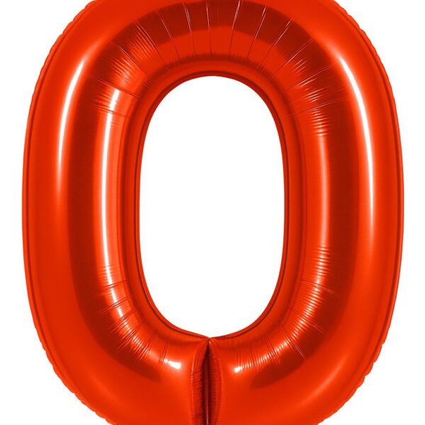 zahlenballon 0 xl 66cm rot glaenzend ballonwerk