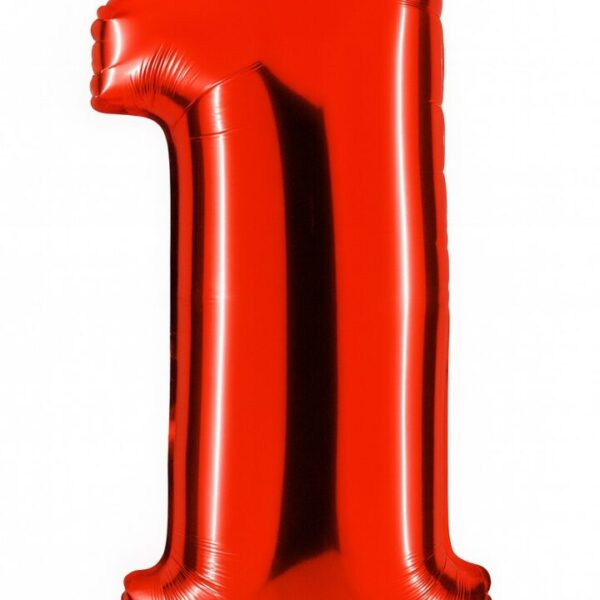 zahlenballon 1 xl 66cm rot glaenzend ballonwerk