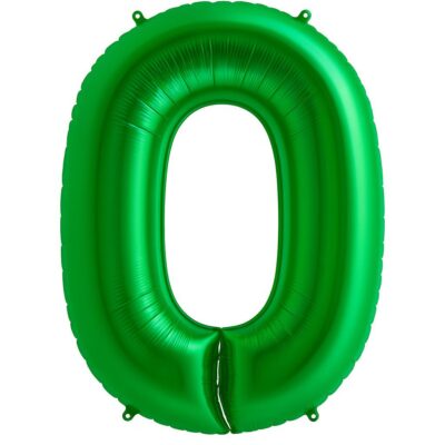 zahlenballon 102cm gruen glaenzend zahl 0 party dekoration ballonwerk