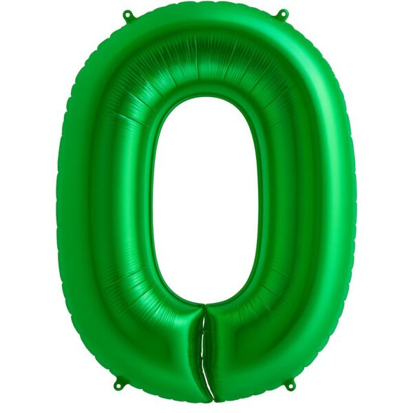 zahlenballon 102cm gruen glaenzend zahl 0 party dekoration ballonwerk