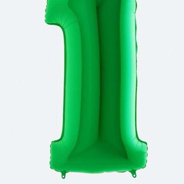 zahlenballon 102cm gruen glaenzend zahl 1 party dekoration ballonwerk