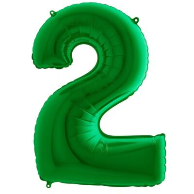 zahlenballon 102cm gruen glaenzend zahl 2 party dekoration ballonwerk