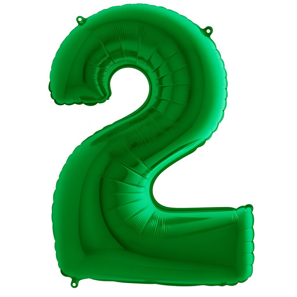 zahlenballon 102cm gruen glaenzend zahl 2 party dekoration ballonwerk