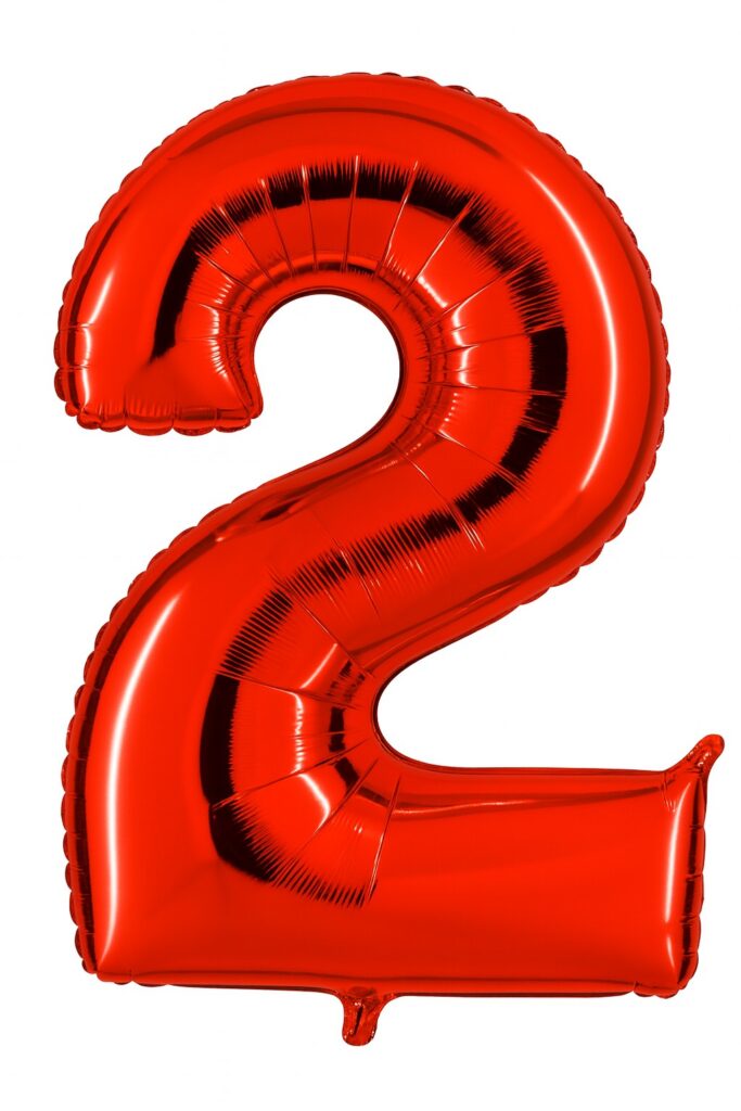 zahlenballon 2 xl 66cm rot glaenzend ballonwerk