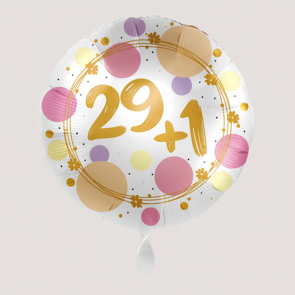 zahlenballon 29 plus 1 43cm ballonwerk