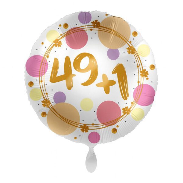 zahlenballon 49 plus 1 43cm ballonwerk