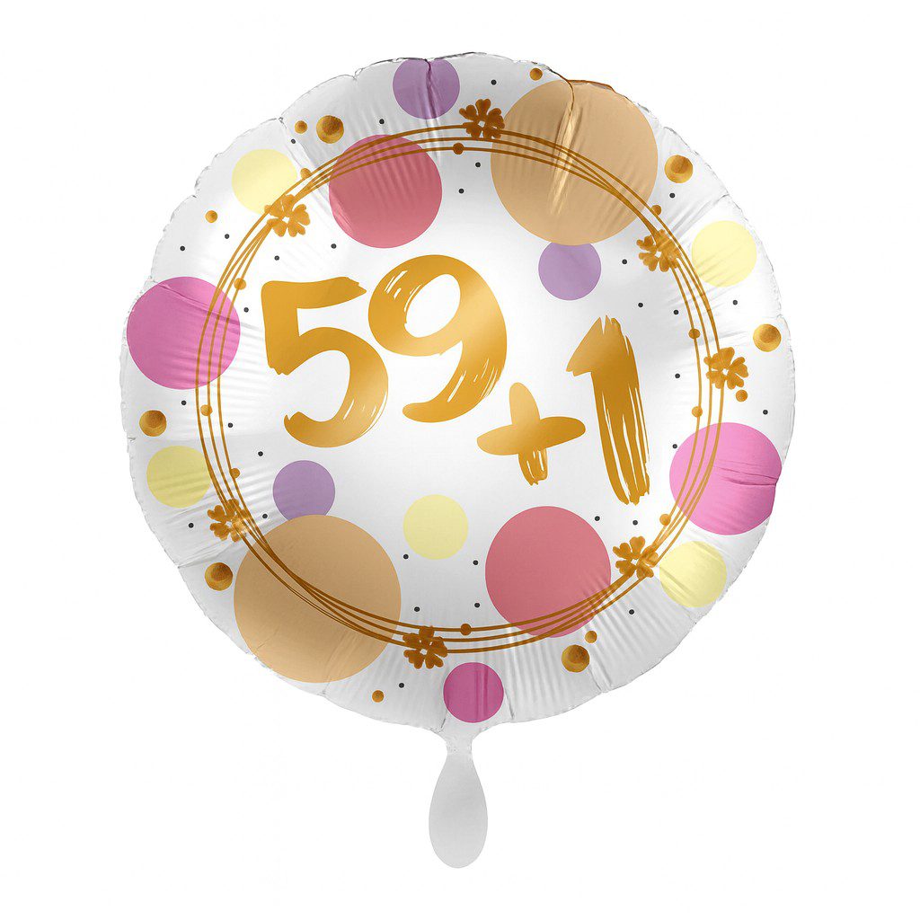 zahlenballon 59 plus 1 43cm highlight deko ballonwerk