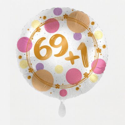 zahlenballon 69 plus 1 43cm ballonwerk