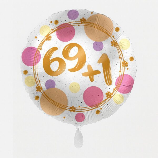 zahlenballon 69 plus 1 43cm ballonwerk