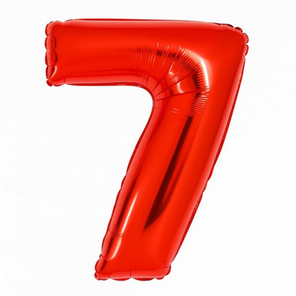 zahlenballon 7 xl 66cm rot glaenzend ballonwerk