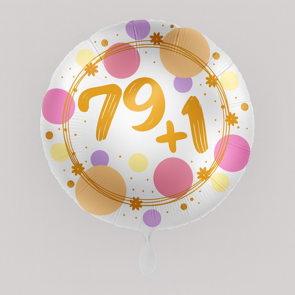 zahlenballon 79 plus 1 43cm highlight deko ballonwerk