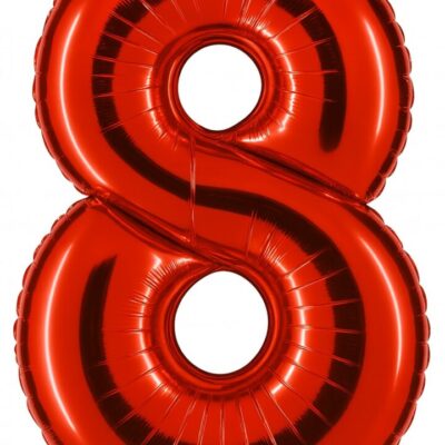 zahlenballon 8 xl 66cm rot glaenzend ballonwerk