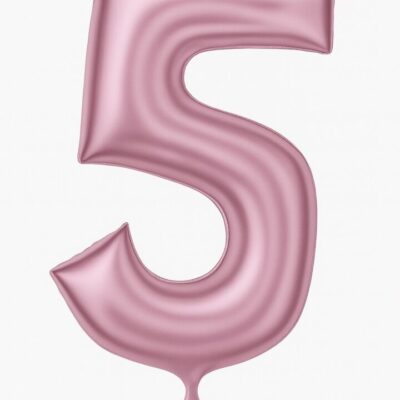 zahlenballon 86cm rosa matt zahl 5 xl ballonwerk