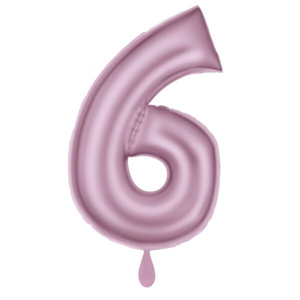 zahlenballon 86cm rosa matt zahl 6 xl ballonwerk