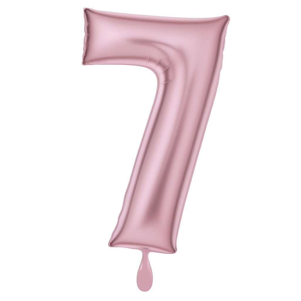 zahlenballon 86cm rosa matt zahl 7 xl ballonwerk