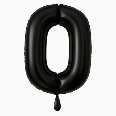 zahlenballon 86cm schwarz matt zahl 0 xl ballonwerk