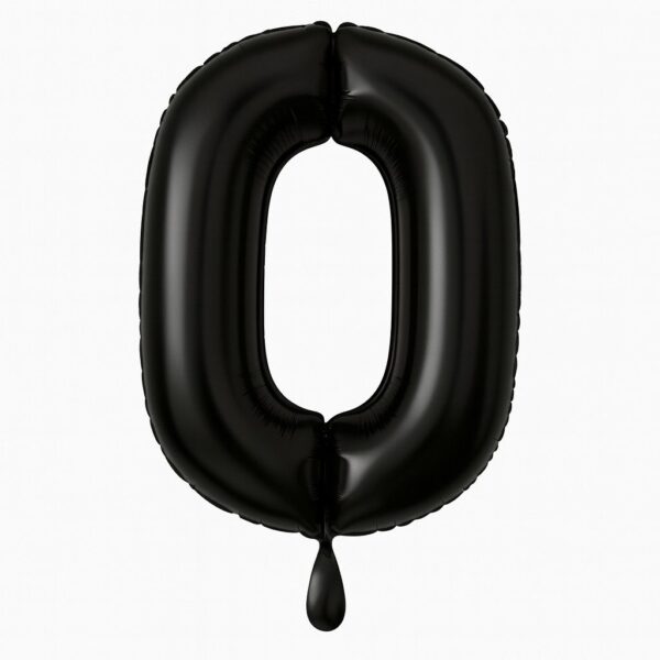 zahlenballon 86cm schwarz matt zahl 0 xl ballonwerk