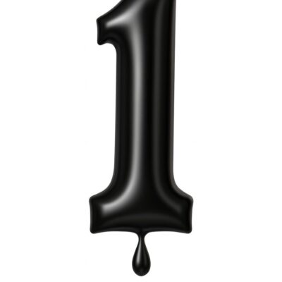 zahlenballon 86cm schwarz matt zahl 1 xl ballonwerk