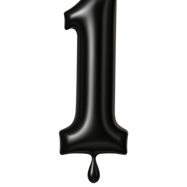 zahlenballon 86cm schwarz matt zahl 1 xl ballonwerk