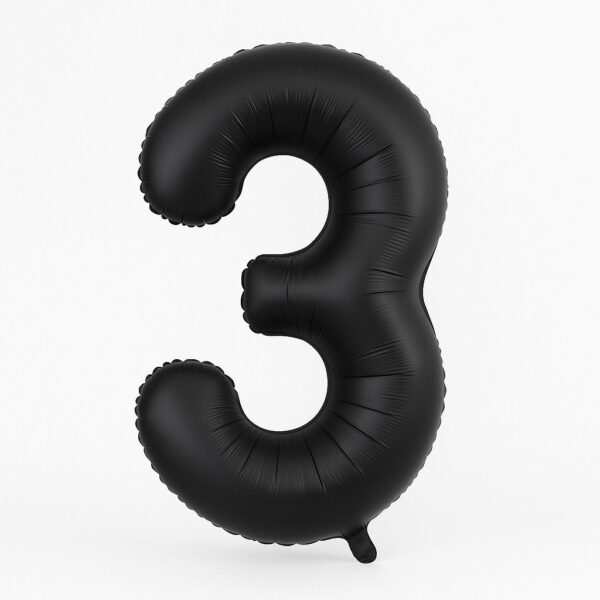 zahlenballon 86cm schwarz matt zahl 3 xl ballonwerk