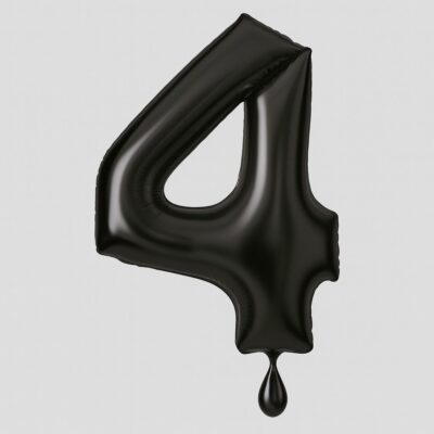 zahlenballon 86cm schwarz matt zahl 4 xl ballonwerk