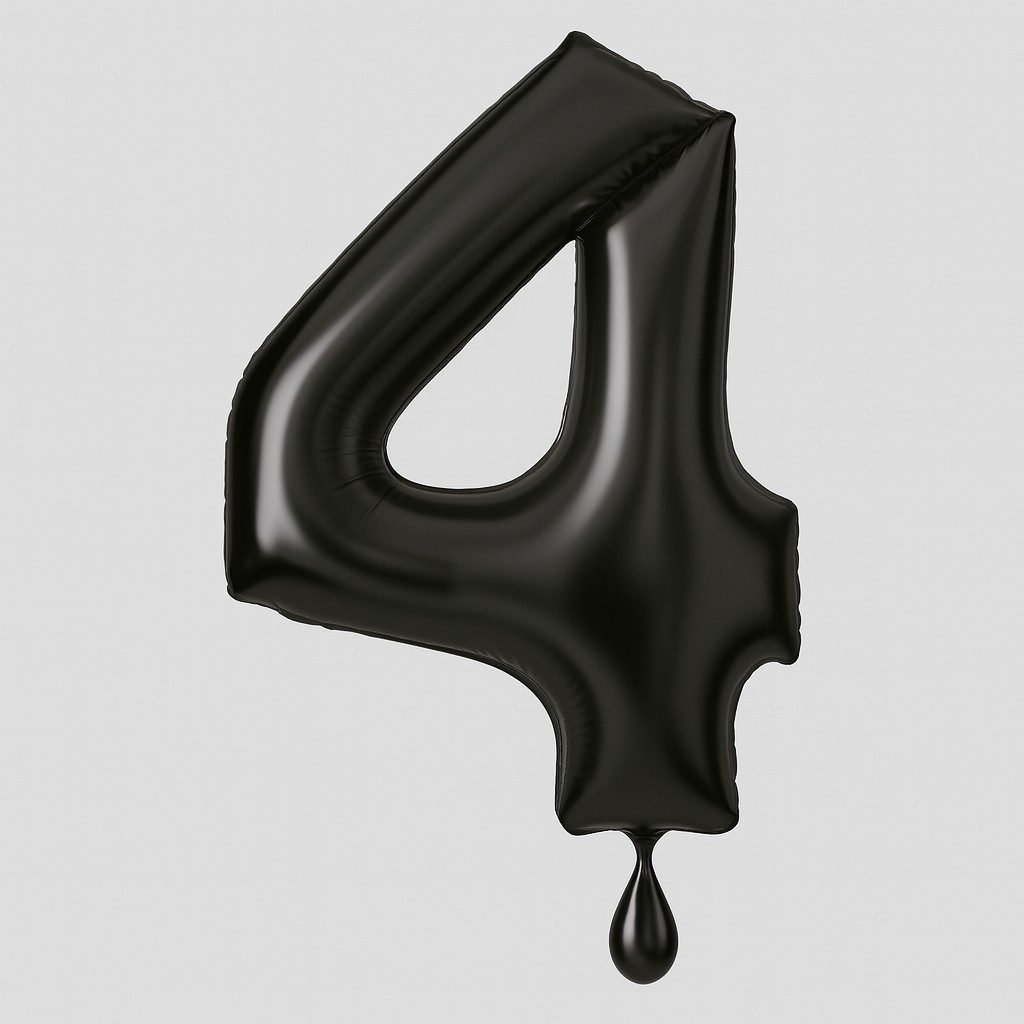 zahlenballon 86cm schwarz matt zahl 4 xl ballonwerk