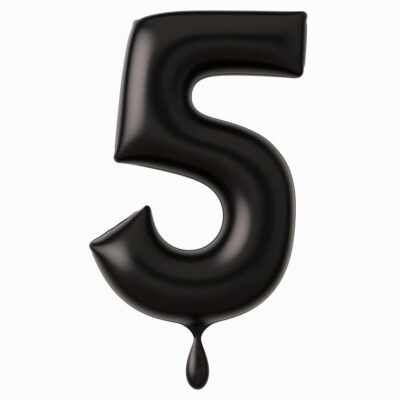 zahlenballon 86cm schwarz matt zahl 5 xl ballonwerk