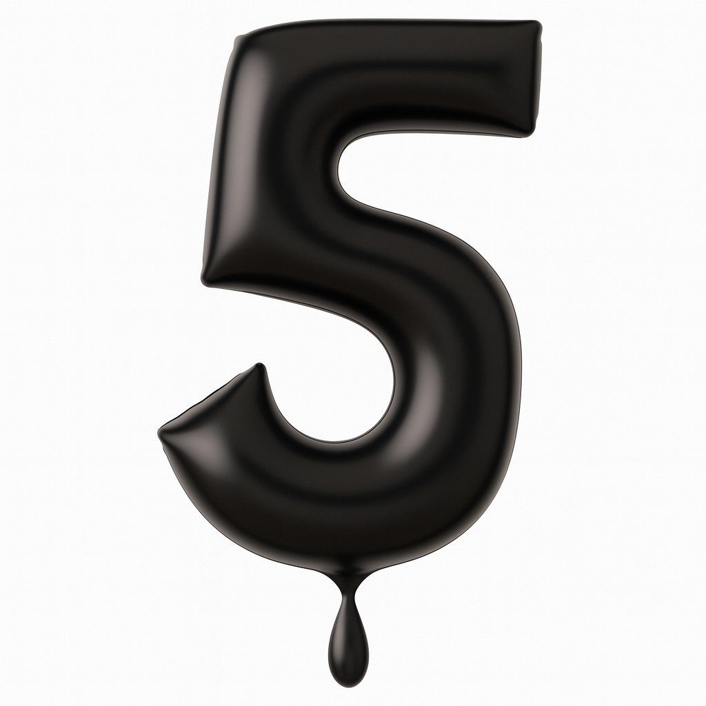 zahlenballon 86cm schwarz matt zahl 5 xl ballonwerk
