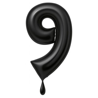 zahlenballon 86cm schwarz matt zahl 9 xl ballonwerk