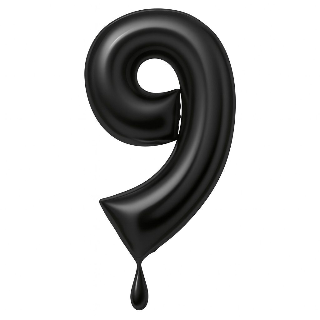 zahlenballon 86cm schwarz matt zahl 9 xl ballonwerk