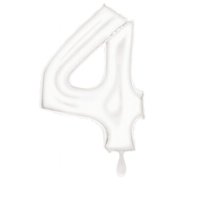 zahlenballon 86cm weiss matt zahl 4 xl ballonwerk
