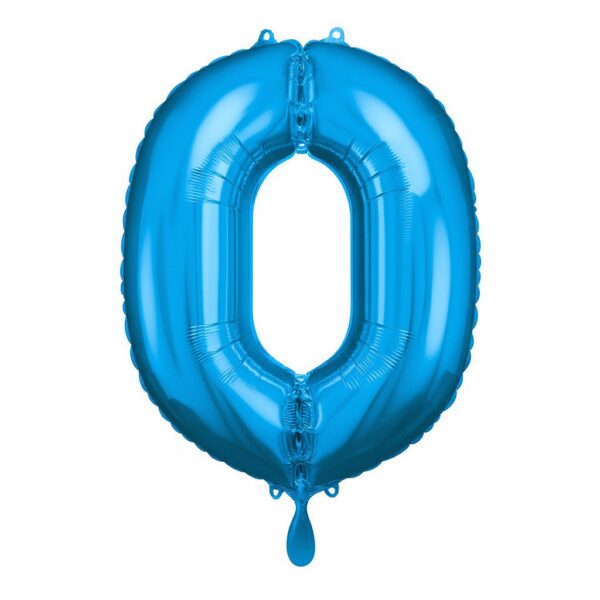 zahlenballon xl 66cm dunkelblau glaenzend zahl 0 ballonwerk