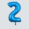 zahlenballon xl 66cm dunkelblau glaenzend zahl 2 ballonwerk
