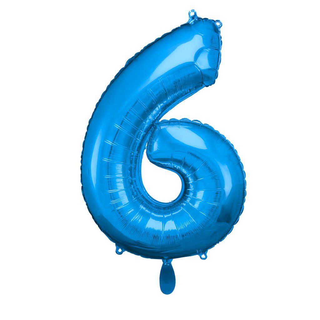 zahlenballon xl 66cm dunkelblau glaenzend zahl 6 ballonwerk