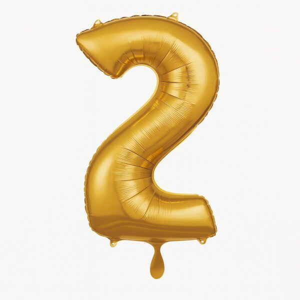 zahlenballon xl 66cm gold 2 partydeko geburtstag ballonwerk