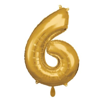 zahlenballon xl 66cm gold 6 partydeko geburtstag ballonwerk 2