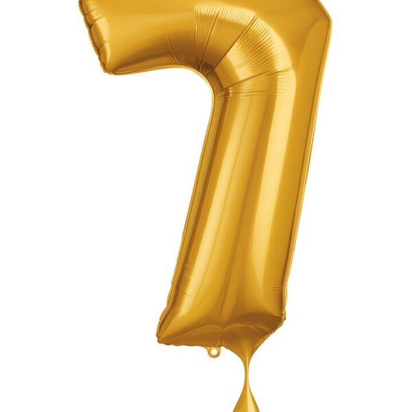 zahlenballon xl 66cm gold 7 partydeko geburtstag ballonwerk