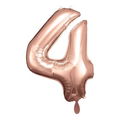 zahlenballon xl 66cm rosegold glaenzend zahl 4 ballonwerk