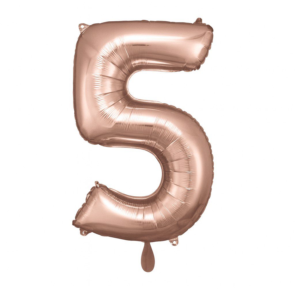 zahlenballon xl 66cm rosegold glaenzend zahl 5 ballonwerk zahlenballon xl 66cm rosegold glaenzend zahl 5 ballonwerk