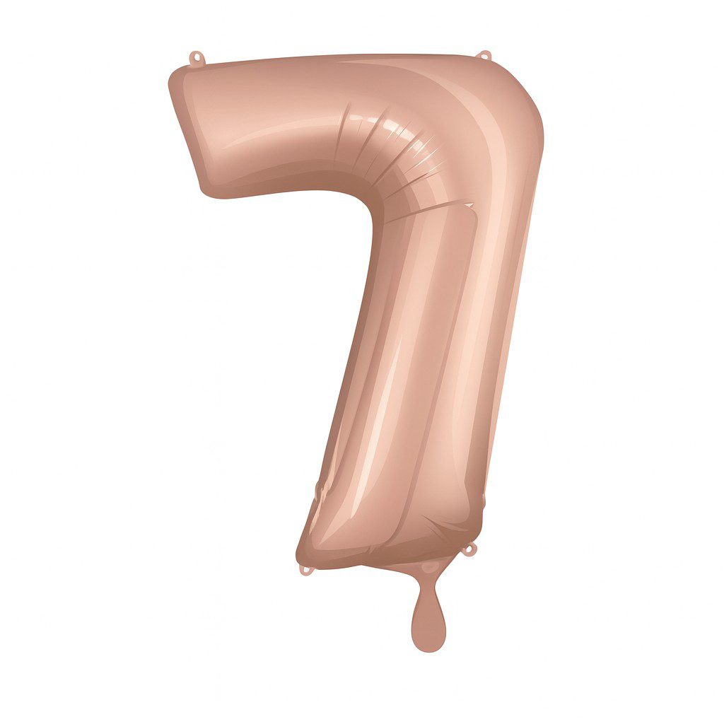 zahlenballon xl 66cm rosegold glaenzend zahl 7 ballonwerk zahlenballon xl 66cm rosegold glaenzend zahl 7 ballonwerk